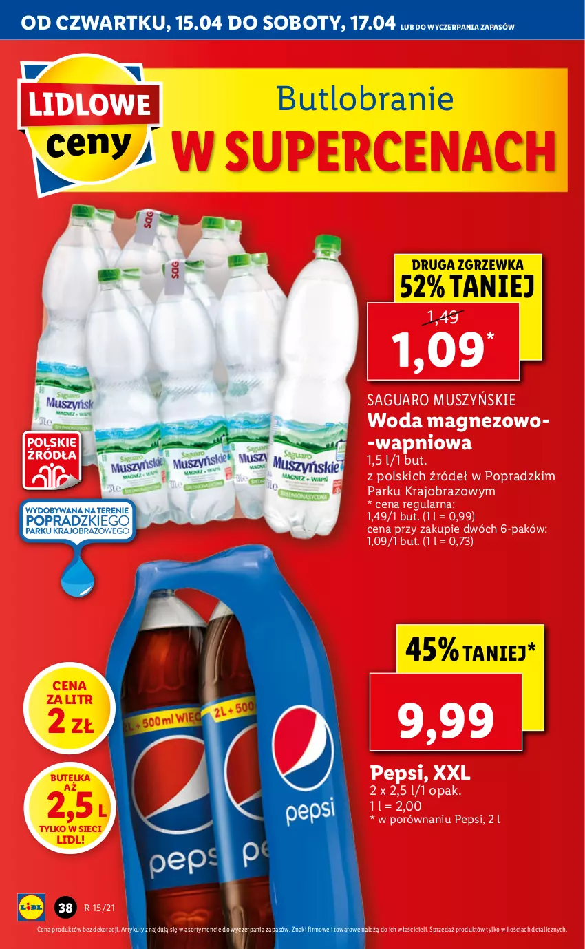 Gazetka promocyjna Lidl - GAZETKA - ważna 15.04 do 17.04.2021 - strona 38 - produkty: Magnez, Mus, Obraz, Pepsi, Por, Woda