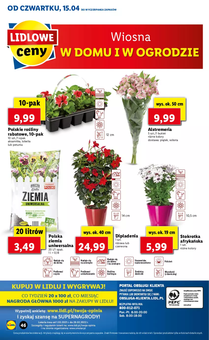 Gazetka promocyjna Lidl - GAZETKA - ważna 15.04 do 17.04.2021 - strona 46 - produkty: Aksam, Bukiet, Cień, O nas, Sok