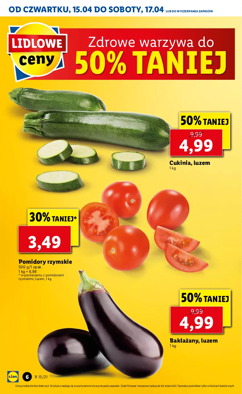 Gazetka promocyjna Lidl - GAZETKA - ważna 15.04 do 17.04.2021 - strona 6 - produkty: Pomidory, Por, Warzywa