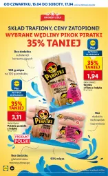Gazetka promocyjna Lidl - GAZETKA - Gazetka - ważna od 17.04 do 17.04.2021 - strona 26 - produkty: Top, Ser, Parówki, Parówki z indyka, Szynka, PIKOK
