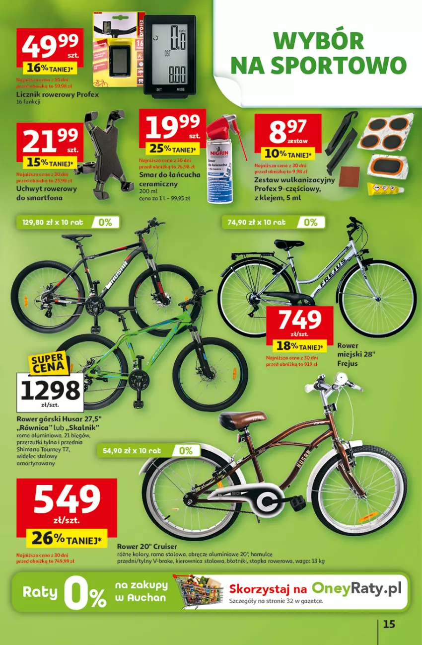 Gazetka promocyjna Auchan - 30 Lat Hipermarket - ważna 31.03 do 04.04.2026 - strona 15 - produkty: Kierownica, Klej, Por, Rama, Rower, Ser, Smartfon, Sport, Top, Waga, Widelec
