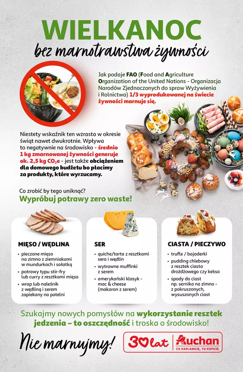 Gazetka promocyjna Auchan - 30 Lat Hipermarket - ważna 31.03 do 04.04.2026 - strona 34 - produkty: Chleb, Fa, Makaron, Mięso, Muffinki, Piec, Pieczywo, Pudding, Sałat, Ser, Tarta, Wędlina