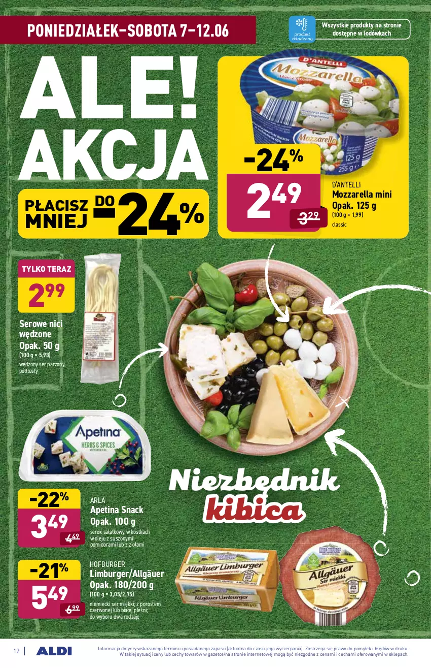 Gazetka promocyjna Aldi - ważna 07.06 do 12.06.2021 - strona 12 - produkty: BIC, Burger, Hofburger, LG, Limburger, Lodówka, Mozzarella, Olej, Por, Sałat, Ser, Serek, Tera