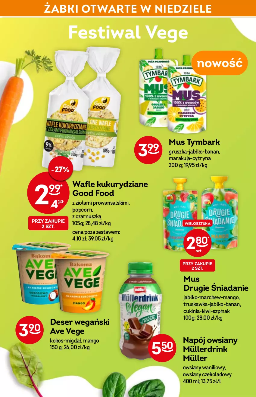 Gazetka promocyjna Żabka - ważna 30.03 do 12.04.2022 - strona 31 - produkty: Deser, Kiwi, Kokos, Mango, Müller, Mus, Napój, Popcorn, Ser, Szpinak, Tymbark, Wafle