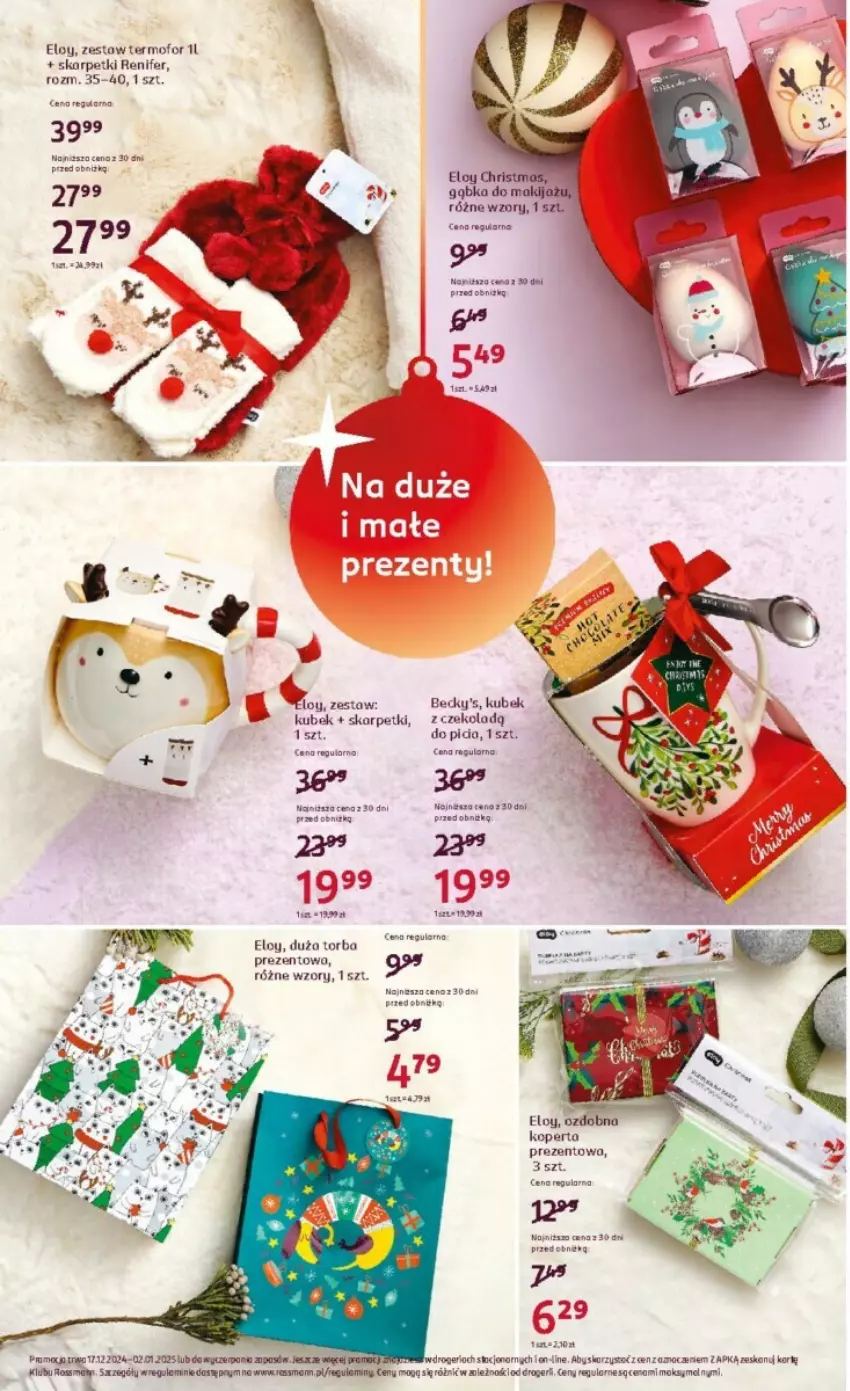 Gazetka promocyjna Rossmann - ważna 17.12.2024 do 02.01.2025 - strona 11 - produkty: Karp, Kubek, Renifer, Róża, Skarpetki, Torba, Torba prezentowa