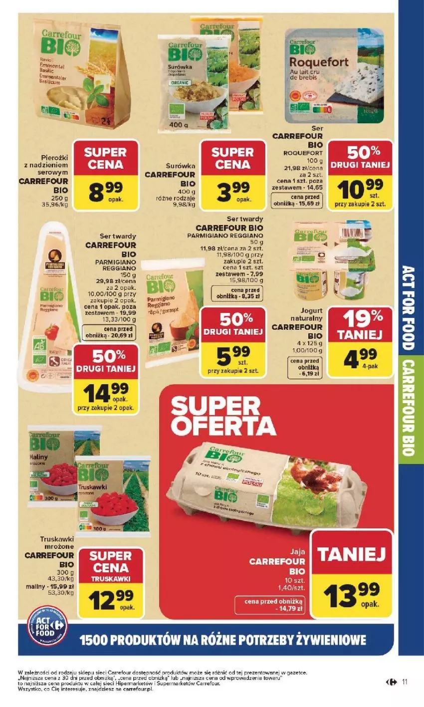 Gazetka promocyjna Carrefour - Gazetka Na różne potrzeby żywieniowe - ważna 05.01 do 17.01.2026 - strona 11 - produkty: Fa, Jogurt, Jogurt naturalny, Maliny, Roquefort, Ser, Surówka, Truskawki