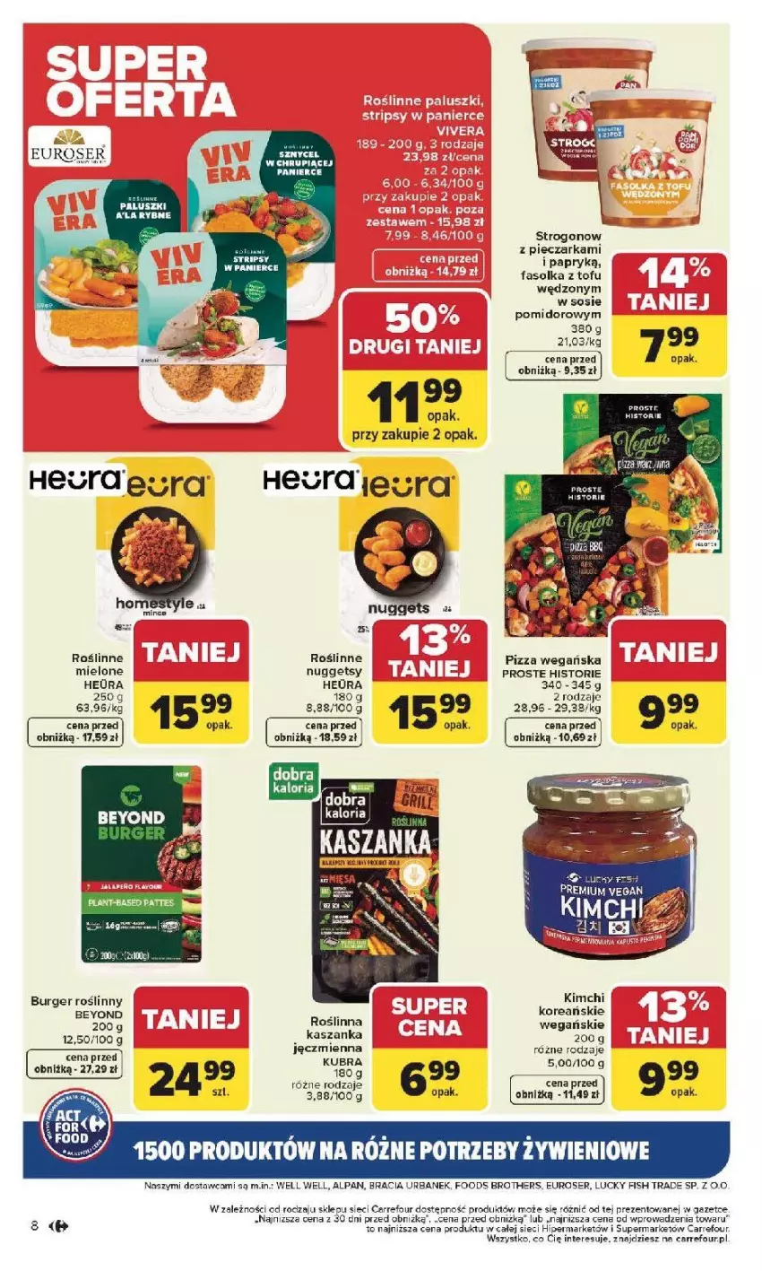 Gazetka promocyjna Carrefour - Gazetka Na różne potrzeby żywieniowe - ważna 05.01 do 17.01.2026 - strona 8 - produkty: Burger, Fa, Piec, Pieczarka, Pizza, Ser, Tofu