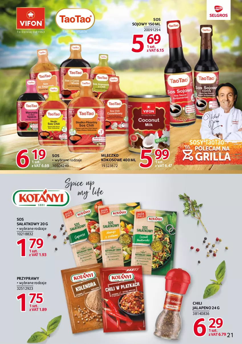 Gazetka promocyjna Selgros - Katalog Markowe Produkty - ważna 29.06 do 12.07.2023 - strona 21 - produkty: Kokos, Mleczko, Przyprawy, Sałat, Sos, Sos sojowy