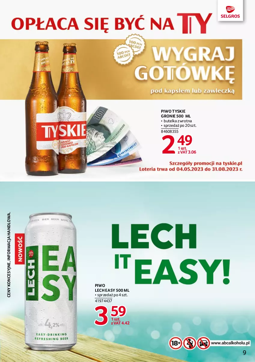 Gazetka promocyjna Selgros - Katalog Markowe Produkty - ważna 29.06 do 12.07.2023 - strona 9 - produkty: Piwo, Tyskie