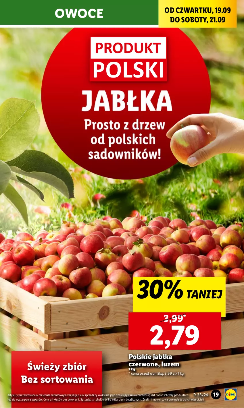 Gazetka promocyjna Lidl - GAZETKA - ważna 19.09 do 21.09.2024 - strona 21 - produkty: Jabłka, Owoce