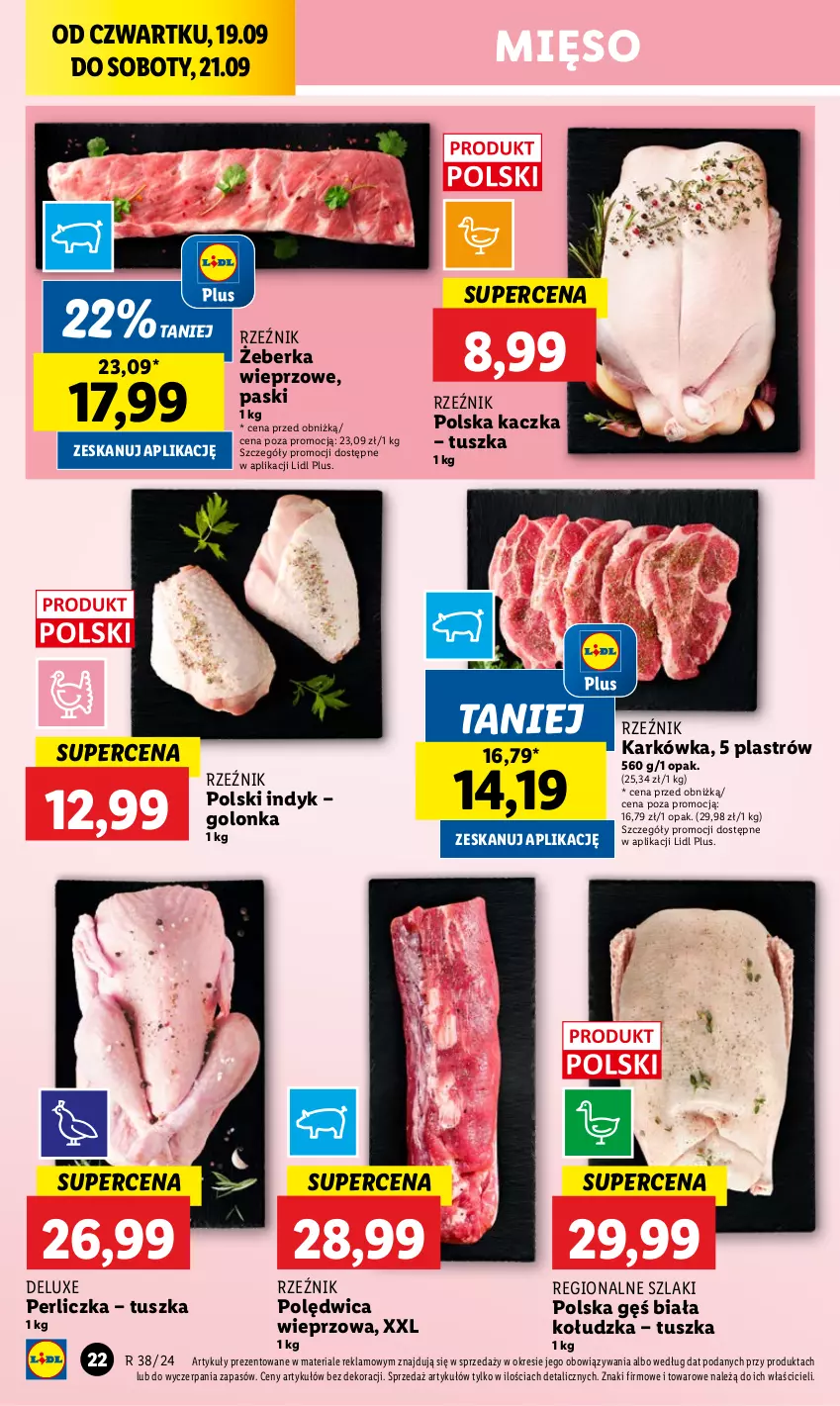 Gazetka promocyjna Lidl - GAZETKA - ważna 19.09 do 21.09.2024 - strona 24 - produkty: Kaczka, Mięso, Perliczka, Polędwica, Tusz