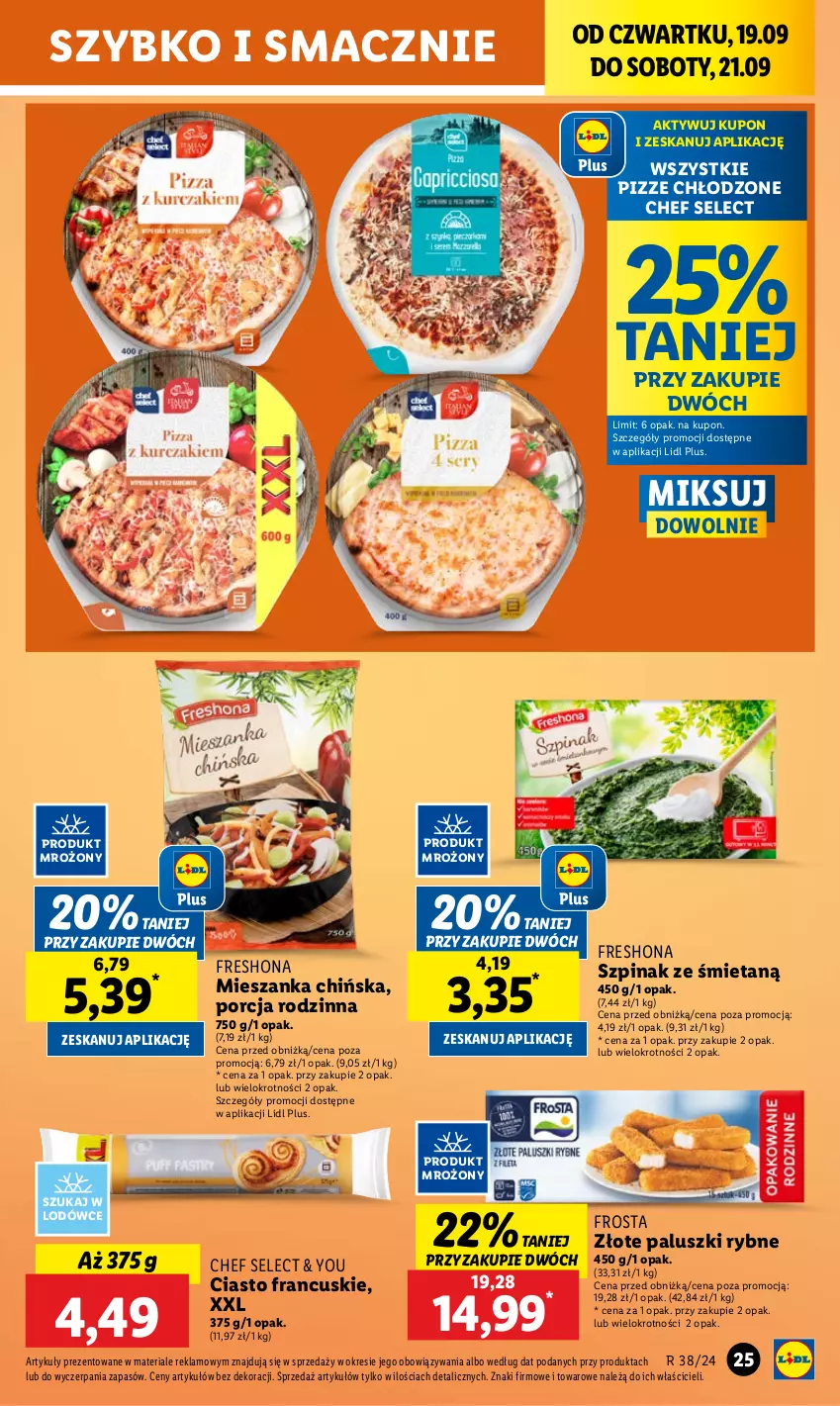 Gazetka promocyjna Lidl - GAZETKA - ważna 19.09 do 21.09.2024 - strona 27 - produkty: Ciasto francuskie, Frosta, Paluszki rybne, Por, Szpinak