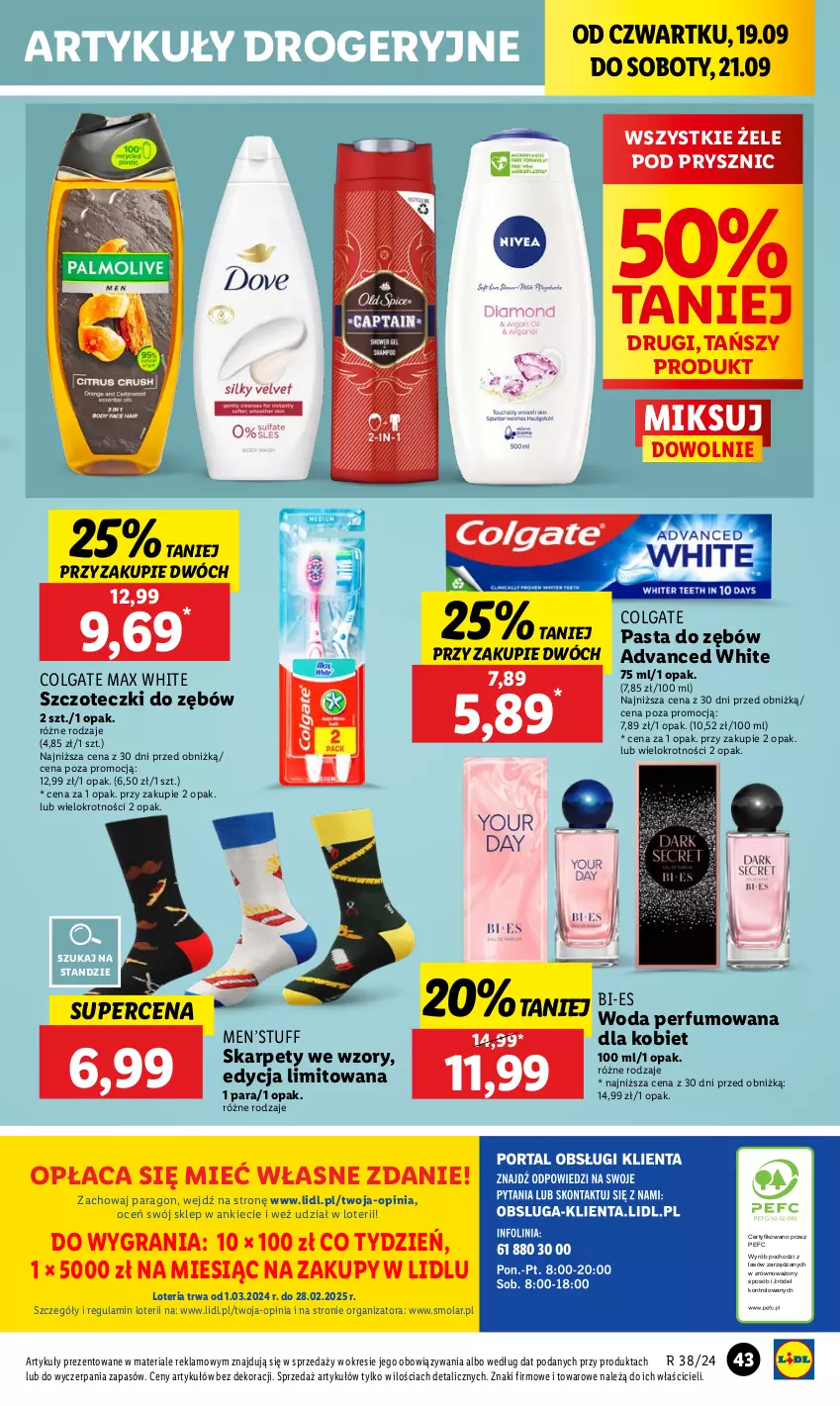 Gazetka promocyjna Lidl - GAZETKA - ważna 19.09 do 21.09.2024 - strona 47 - produkty: Colgate, Gra, Karp, LG, Mola, Pasta do zębów, Perfum, Woda, Woda perfumowana