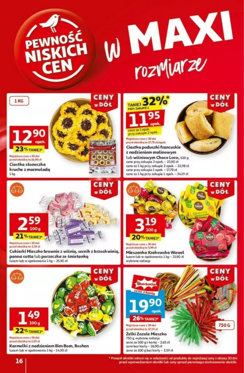 Gazetka promocyjna Auchan - ważna 16.01 do 21.01.2025 - strona 10 - produkty: Acana, Brownie, Ciastka, Cukier, Cukierki, Fa, Mola, Panna cotta, Por, Ser, Wawel