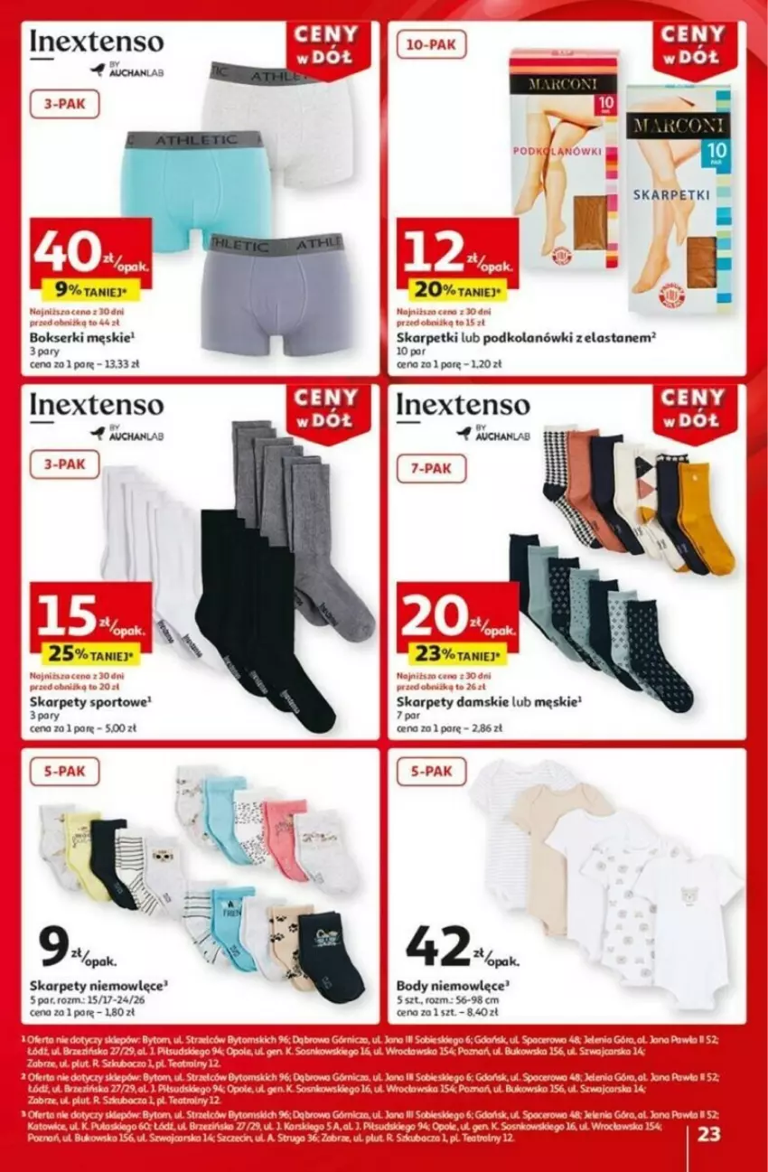 Gazetka promocyjna Auchan - ważna 16.01 do 21.01.2025 - strona 18 - produkty: Body, Bokserki, Fa, Karp, Por, Ser, Skarpetki, Sport, Tera