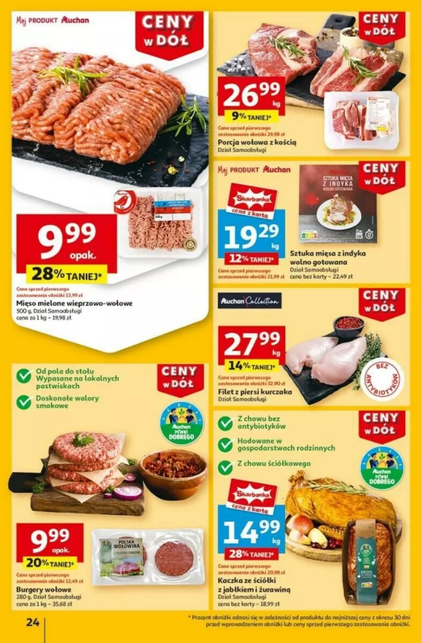 Gazetka promocyjna Auchan - ważna 16.01 do 21.01.2025 - strona 19 - produkty: Burger, Fa, Filet z piersi kurczaka, Kaczka, Kurczak, Mięso, Mięso mielone, Por