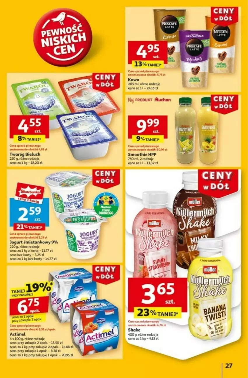 Gazetka promocyjna Auchan - ważna 16.01 do 21.01.2025 - strona 22 - produkty: Actimel, Bieluch, Fa, HP, Jogurt, Kawa, LANA, Obraz, Smoothie, Twaróg