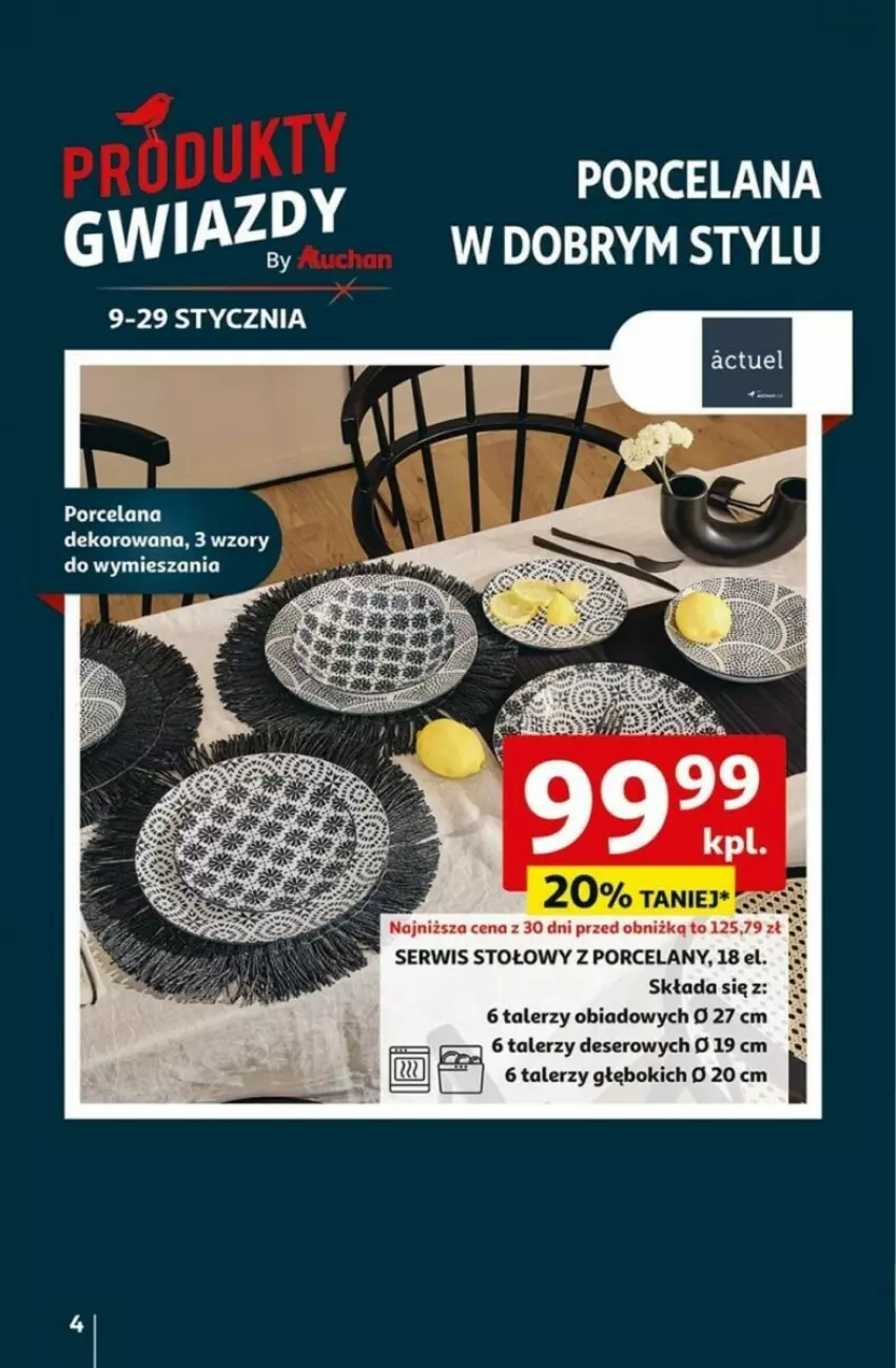 Gazetka promocyjna Auchan - ważna 16.01 do 21.01.2025 - strona 34 - produkty: Deser, LANA, Por, Ser, Talerz