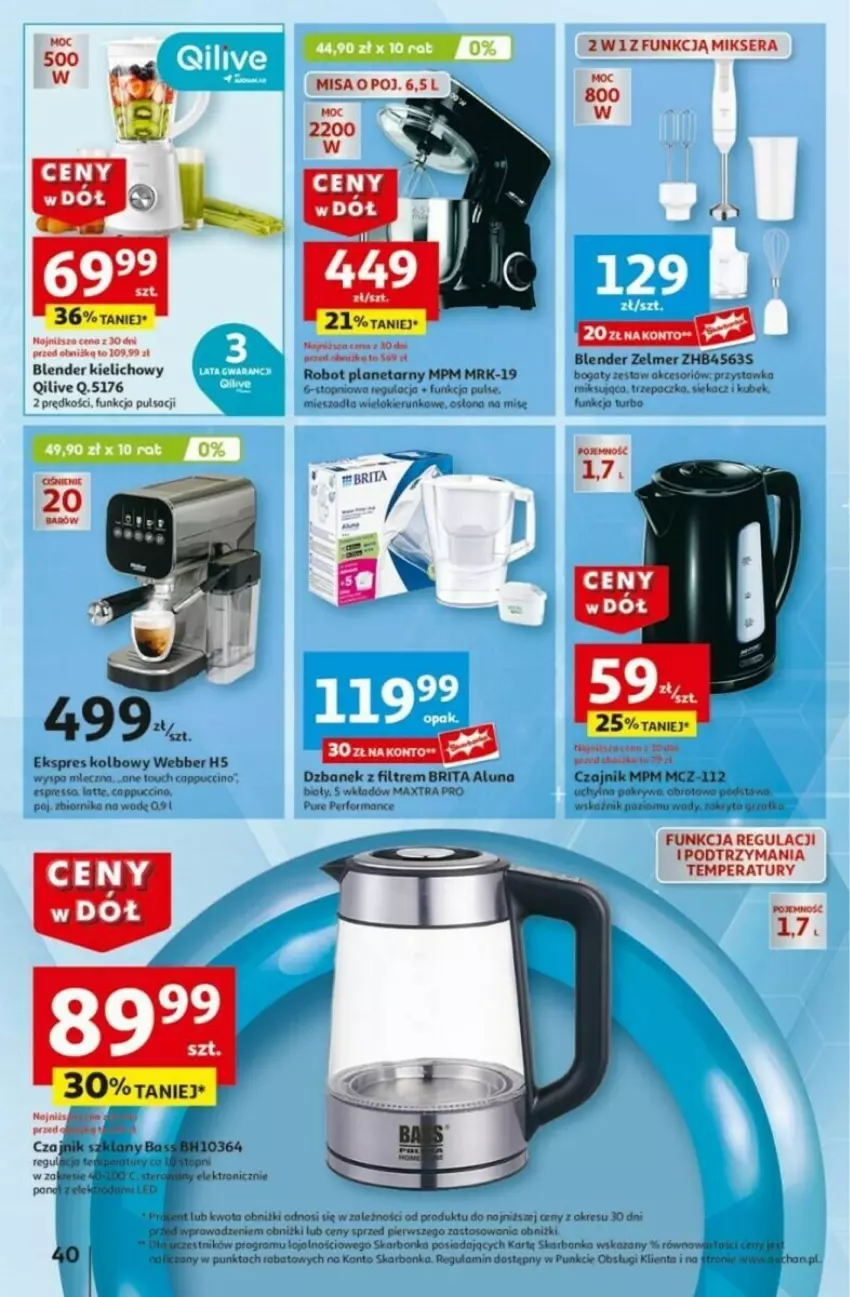 Gazetka promocyjna Auchan - ważna 16.01 do 21.01.2025 - strona 43 - produkty: AEG, Blender, Brit, Brita, Czajnik, Dzbanek, Fa, Gra, Grzałka, Koc, Kubek, Mikser, Pokrywa, Robot, Robot planetarny, Ser, Top