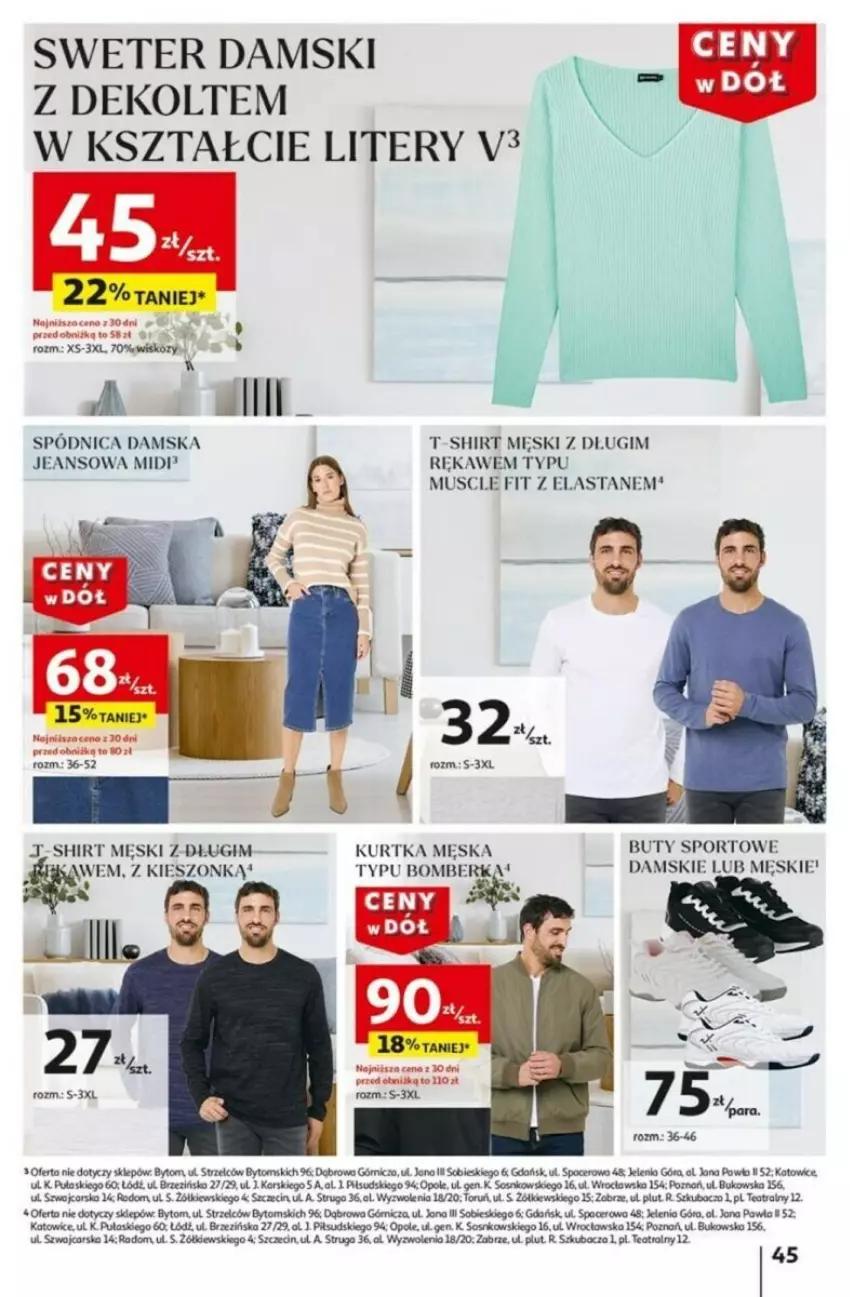 Gazetka promocyjna Auchan - ważna 16.01 do 21.01.2025 - strona 49 - produkty: Acer, Buty, Cars, Kurtka, Mus, Por, Sos, Spódnica, Sport, Sweter, T-shirt