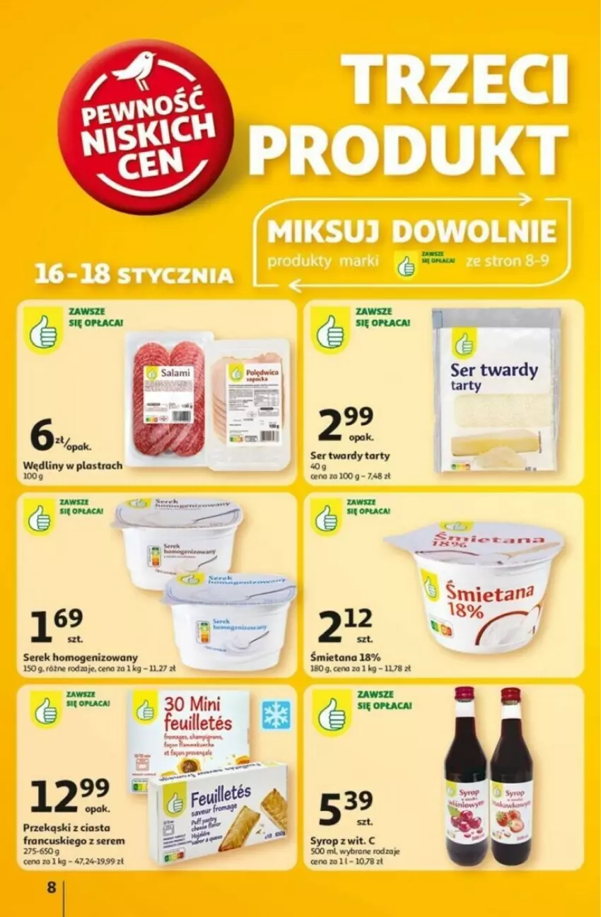 Gazetka promocyjna Auchan - ważna 16.01 do 21.01.2025 - strona 63 - produkty: Ser, Serek, Serek homogenizowany, Syrop