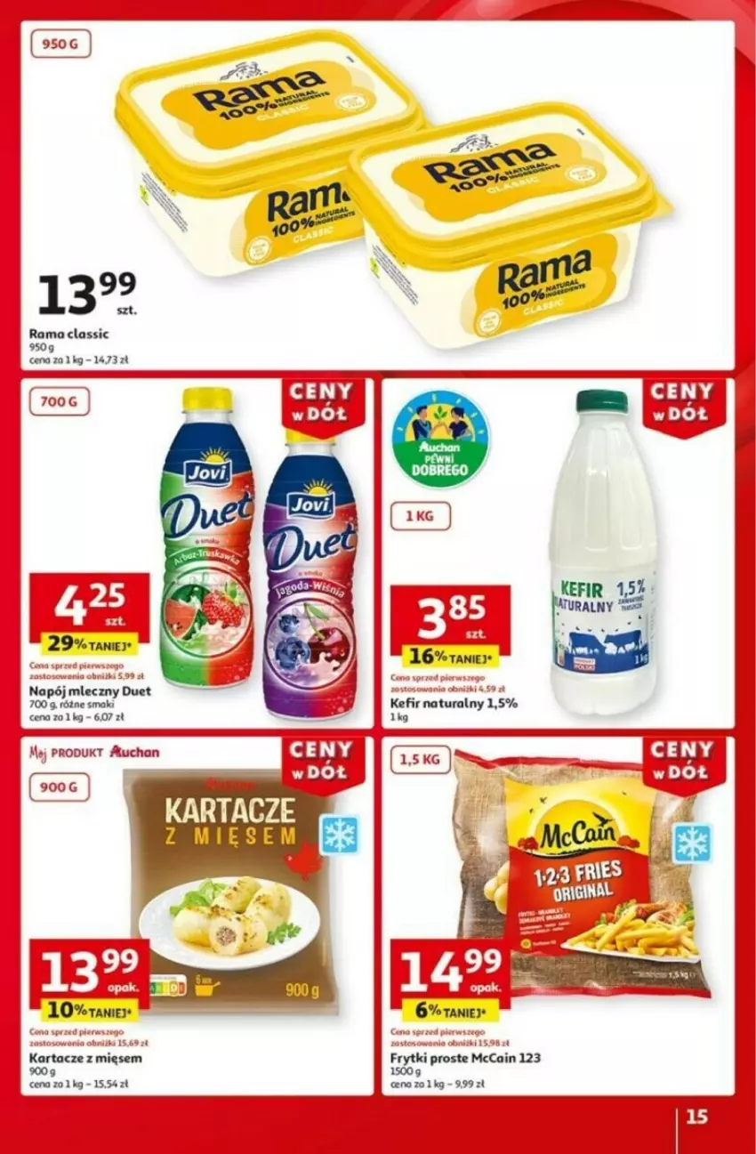 Gazetka promocyjna Auchan - ważna 16.01 do 21.01.2025 - strona 9 - produkty: Frytki, McCain, Napój, Napój mleczny, Rama