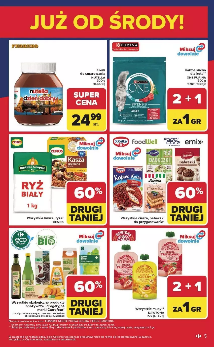Gazetka promocyjna Carrefour - Gazetka Weekend okazji już od środy! - ważna 03.06 do 06.06.2026 - strona 5 - produkty: Babeczki, Cenos, Dawtona, Fa, Mus, Nutella, Pur, Purina, Ryż