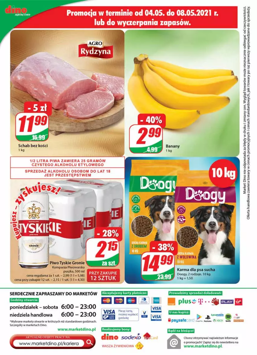 Gazetka promocyjna Dino - Gazetka - ważna 05.05 do 11.05.2021 - strona 20 - produkty: Gra, Piwa, Piwo, Schab bez kości, Ser, Tera, Tyskie