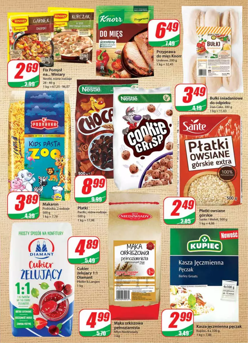 Gazetka promocyjna Dino - Gazetka - ważna 01.06 do 07.06.2022 - strona 7 - produkty: Cif, Cukier, Dan Cake, Danio, Diamant, Fa, Kasza, Kasza jęczmienna, Knorr, Kupiec, Mąka, Makaron, Melvit, Piec, Płatki owsiane, Podravka, Sante, Winiary