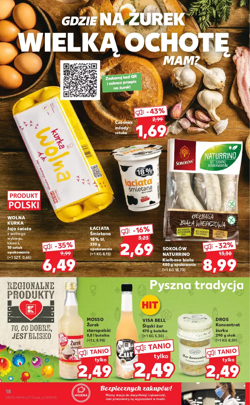 Gazetka promocyjna Kaufland - OFERTA TYGODNIA - ważna 07.04 do 12.04.2022 - strona 18 - produkty: Bell, Czosnek, Jaja, Kiełbasa, Kiełbasa biała, Piec, Sok, Sokołów