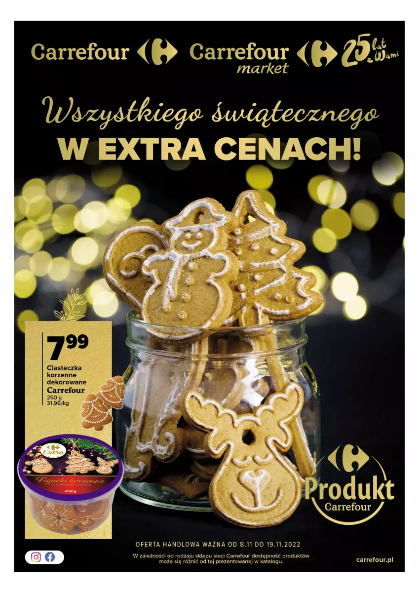 Gazetka promocyjna Carrefour - Gazetka Wszystkiego świątecznego w EXTRA CENACH - ważna 08.11 do 19.11.2022 - strona 1