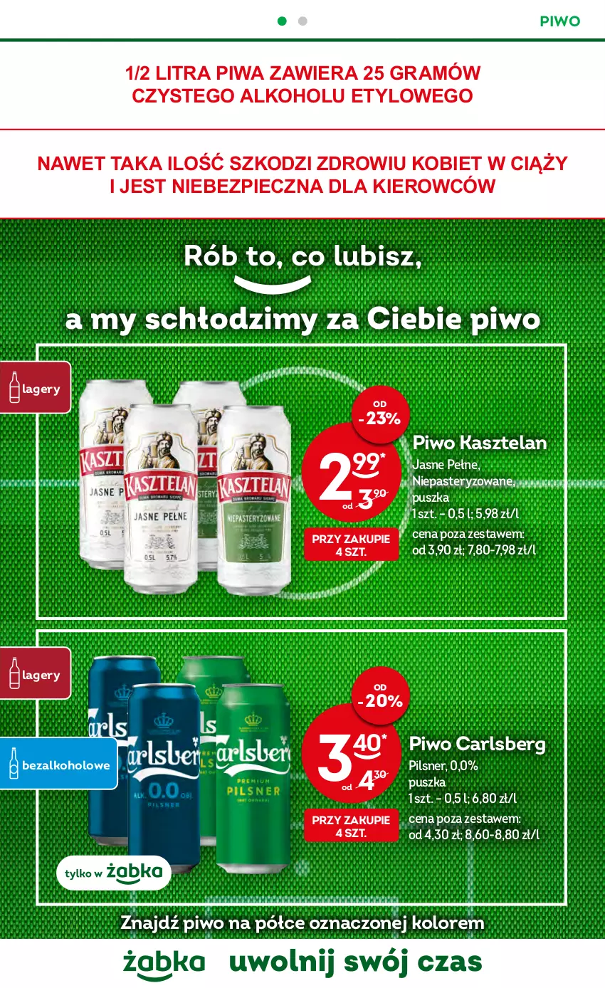 Gazetka promocyjna Żabka - ważna 16.11 do 22.11.2022 - strona 20 - produkty: Carlsberg, Gra, Kasztelan, Piec, Piwa, Piwo