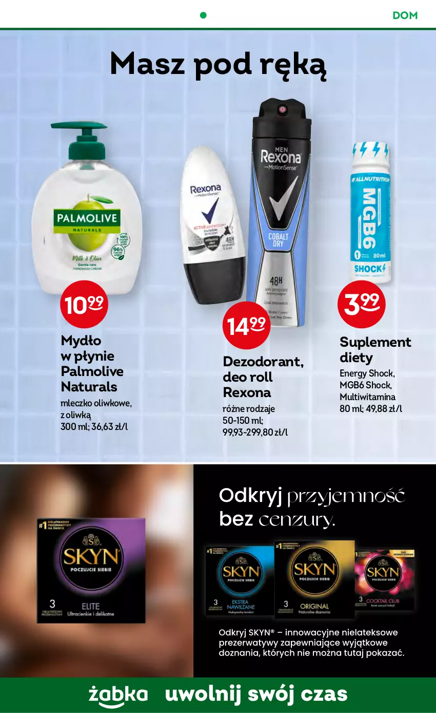 Gazetka promocyjna Żabka - ważna 16.11 do 22.11.2022 - strona 40 - produkty: Dezodorant, Mleczko, Mydło, Mydło w płynie, Palmolive, Rexona, Suplement diety