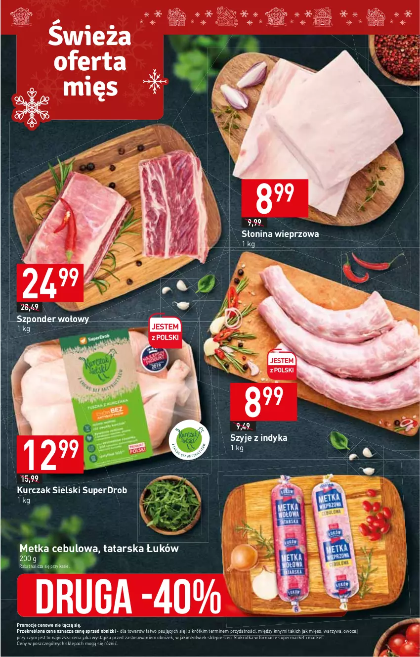 Gazetka promocyjna Stokrotka - Supermarket - ważna 16.11 do 22.11.2023 - strona 9 - produkty: Kurczak, Mięso, Owoce, Szponder wołowy, Warzywa