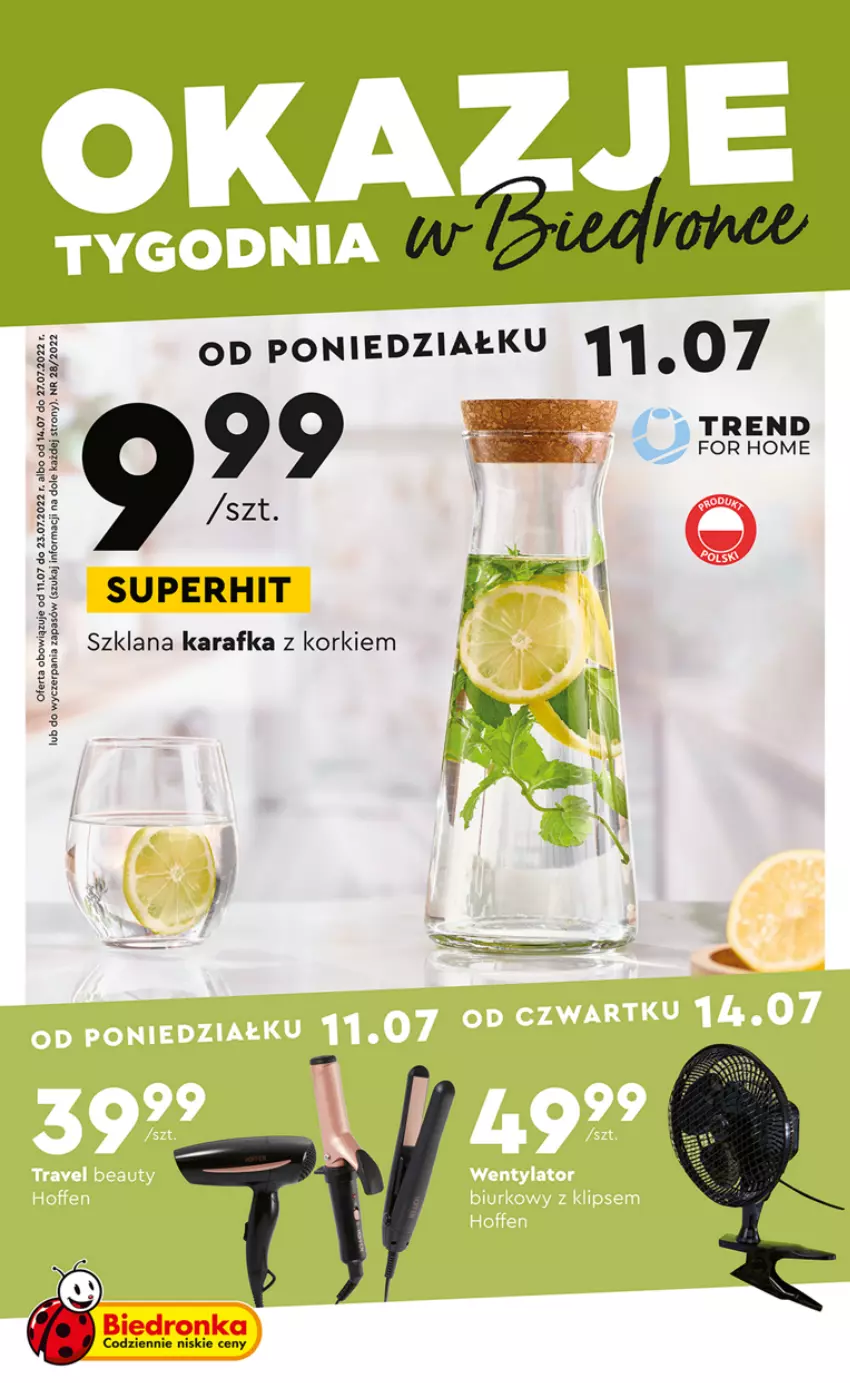 Gazetka promocyjna Biedronka - ważna 11.07 do 27.07.2022 - strona 1 - produkty: Karafka, LANA