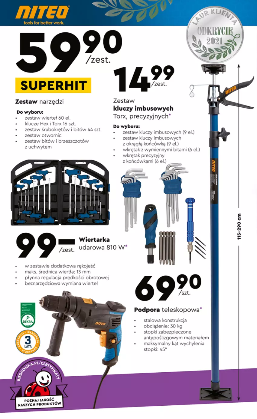 Gazetka promocyjna Biedronka - ważna 11.07 do 27.07.2022 - strona 30 - produkty: Piec, Por, Tarka, Teleskop, Top, Wiertarka, Wkręt, Zestaw kluczy, Zestaw narzędzi, Zestaw wierteł