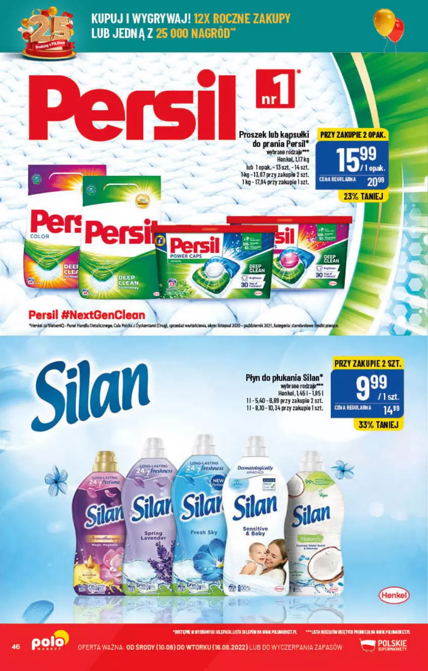 Gazetka promocyjna PoloMarket - Gazetka pomocyjna - ważna 10.08 do 16.08.2022 - strona 46 - produkty: Gry, Persil, Płyn do płukania, Silan