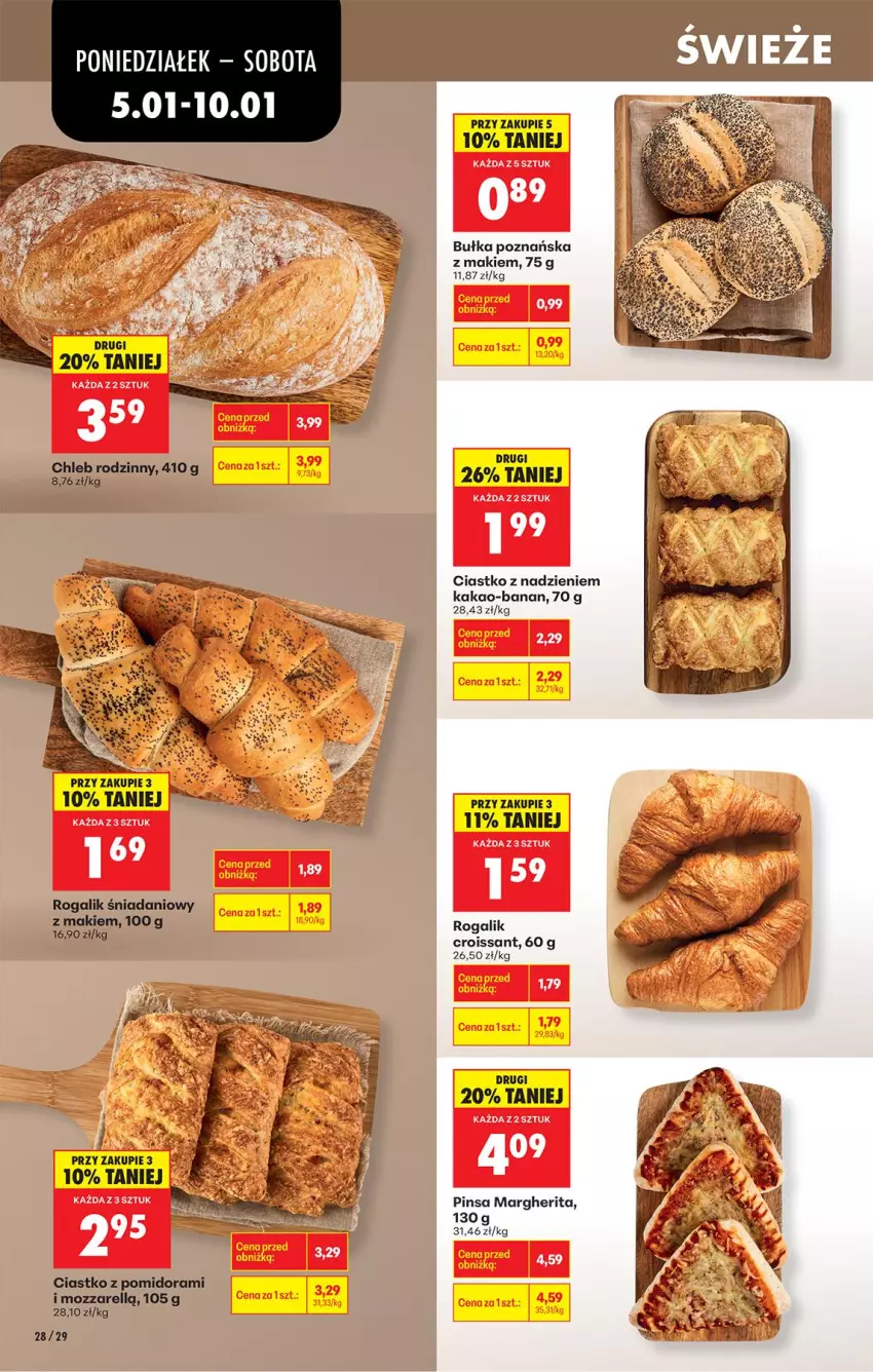 Gazetka promocyjna Biedronka - Od Poniedziałku - ważna 05.01 do 10.01.2026 - strona 36 - produkty: Bułka, Chleb, Croissant, Danio, Kakao, Rogal