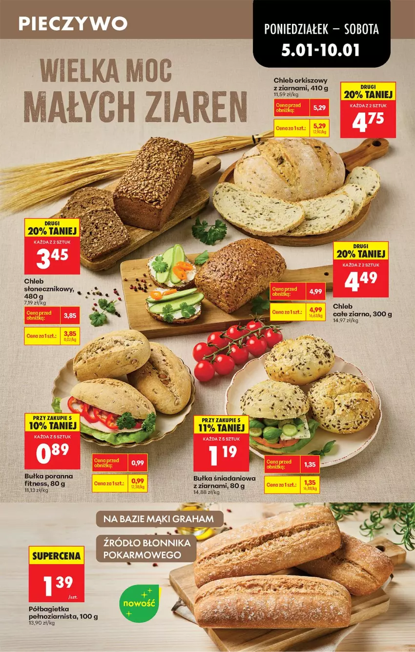 Gazetka promocyjna Biedronka - Od Poniedziałku - ważna 05.01 do 10.01.2026 - strona 37 - produkty: Bagietka, Bułka, Chleb, Danio, Fa, Półbagietka, Por