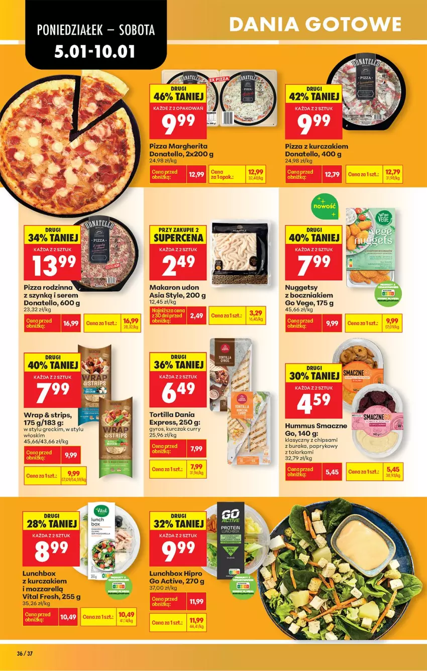 Gazetka promocyjna Biedronka - Od Poniedziałku - ważna 05.01 do 10.01.2026 - strona 44 - produkty: Boczniak, Gyros, Hummus, Kurczak, Makaron, Mus, Pizza, Pizza margherita, Ser, Tortilla