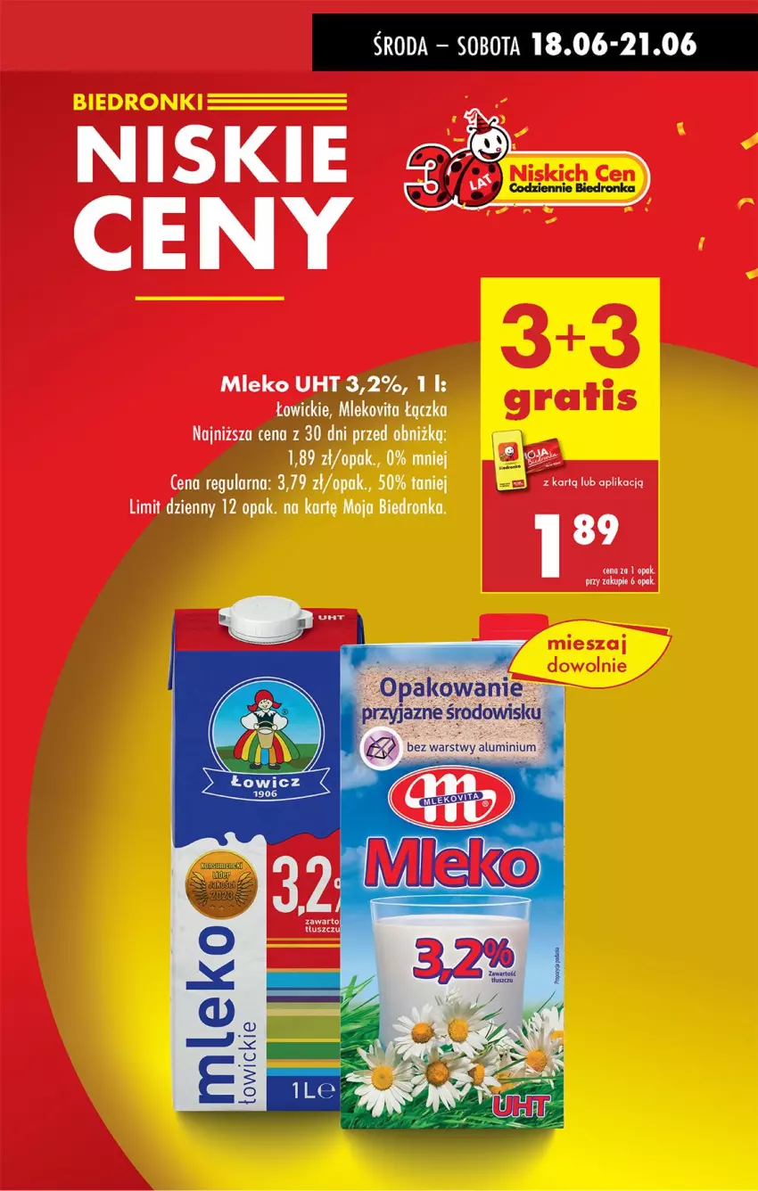 Gazetka promocyjna Biedronka - Od Środy - ważna 18.06 do 19.06.2025 - strona 17 - produkty: Mleko, Mlekovita