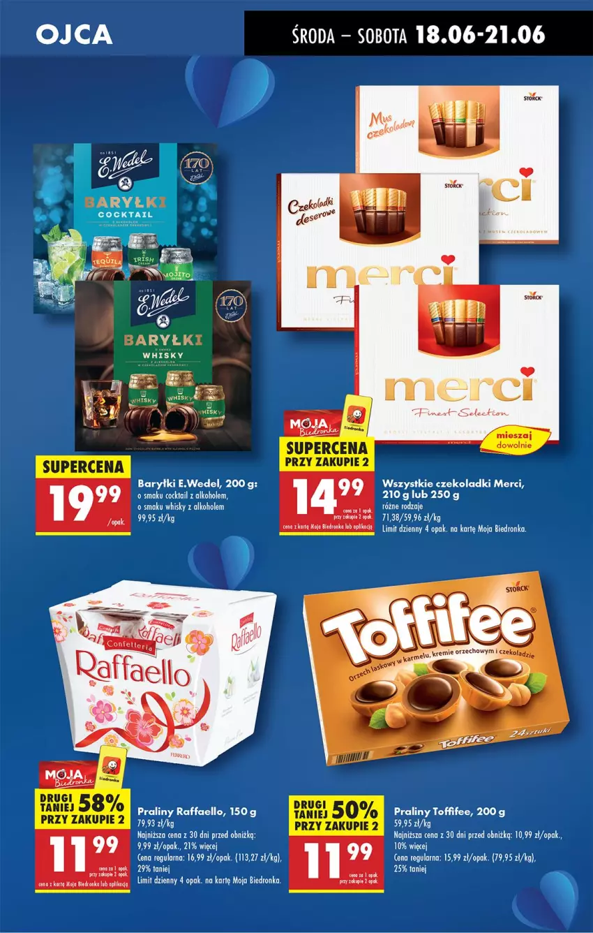 Gazetka promocyjna Biedronka - Od Środy - ważna 18.06 do 19.06.2025 - strona 19 - produkty: Alkohole, Baryłki, Fa, Merci, Praliny, Raffaello, Toffifee, Whisky