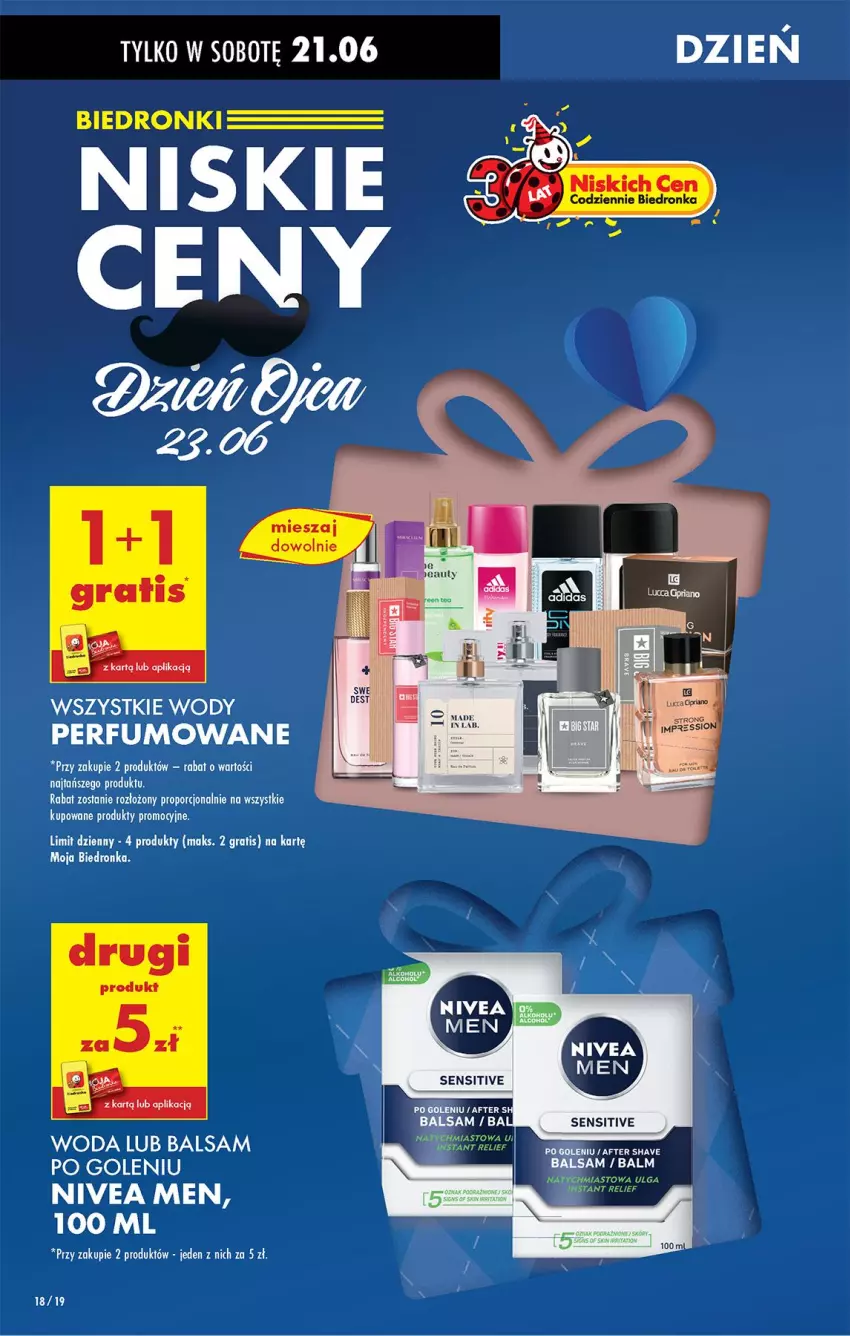 Gazetka promocyjna Biedronka - Od Środy - ważna 18.06 do 19.06.2025 - strona 20 - produkty: Balsam po goleniu, Gra, Nivea, Nivea Men, Perfum, Por, Woda