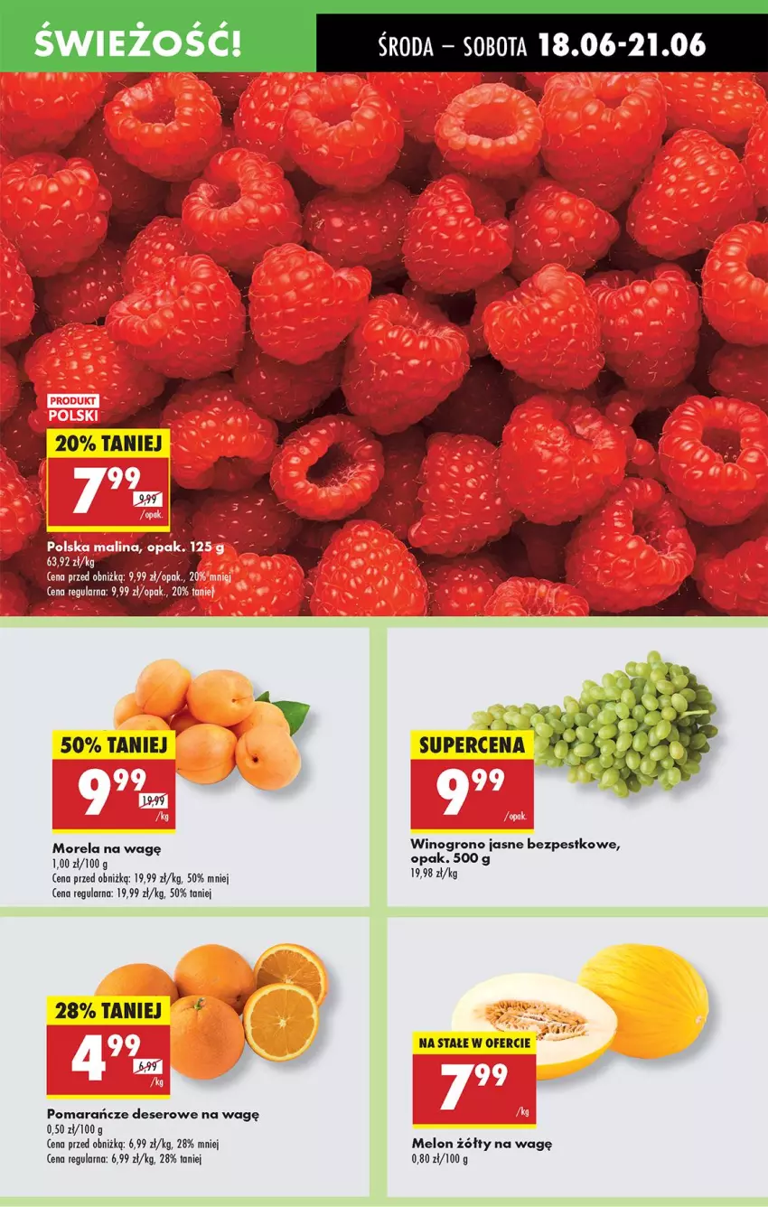 Gazetka promocyjna Biedronka - Od Środy - ważna 18.06 do 21.06.2025 - strona 29 - produkty: Deser, Melon, Morela, Pomarańcze, Ser