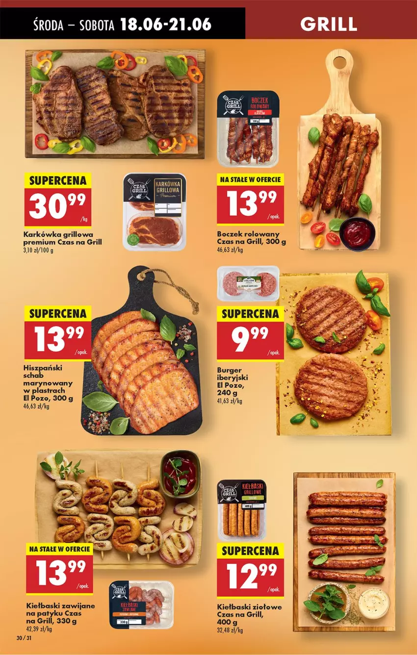 Gazetka promocyjna Biedronka - Od Środy - ważna 18.06 do 21.06.2025 - strona 34 - produkty: Boczek, Burger, Fa, Grill