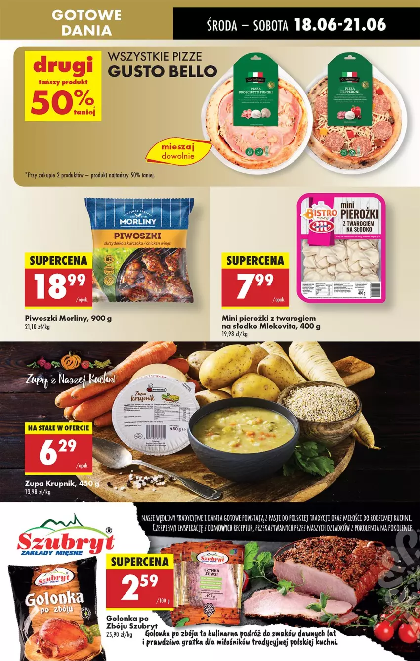 Gazetka promocyjna Biedronka - Od Środy - ważna 18.06 do 21.06.2025 - strona 35 - produkty: Bell, Dania gotowe, Fa, Gra, Krupnik, Mleko, Mlekovita, Morliny, Noż, Piwo, Prosciutto, Szubryt, Zupa
