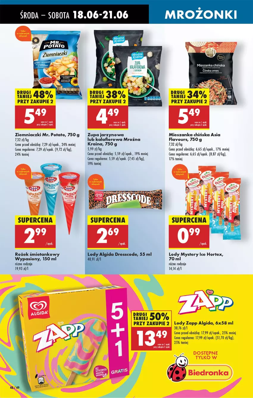 Gazetka promocyjna Biedronka - Od Środy - ważna 18.06 do 21.06.2025 - strona 52 - produkty: Algida, Fa, Hortex, Kalafior, LG, Lody, Zupa