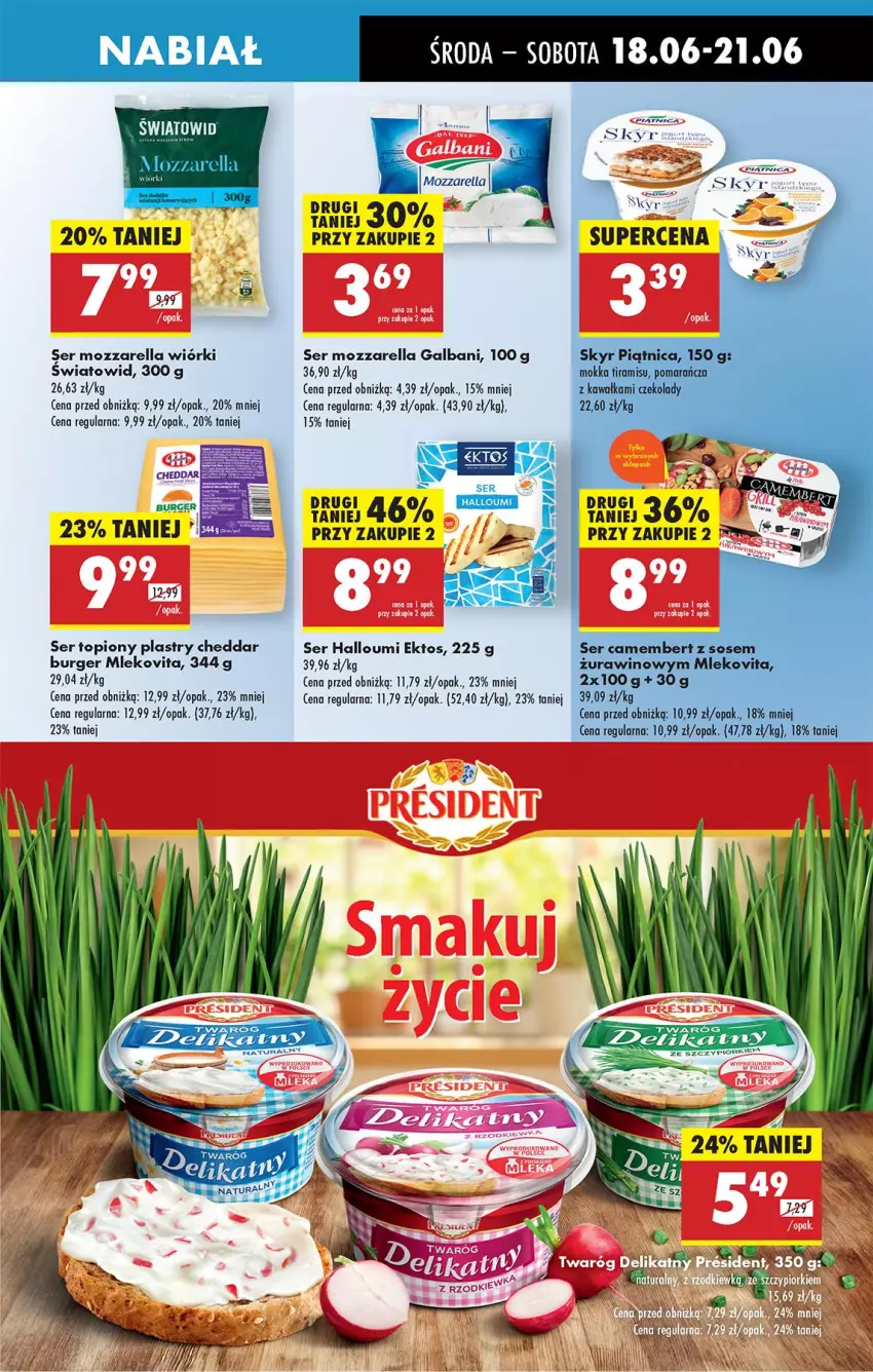 Gazetka promocyjna Biedronka - Od Środy - ważna 18.06 do 21.06.2025 - strona 53 - produkty: Burger, Cheddar, Fa, Galbani, Mleko, Mlekovita, Mozzarella, Ser, Ser topiony, Top, Twaróg