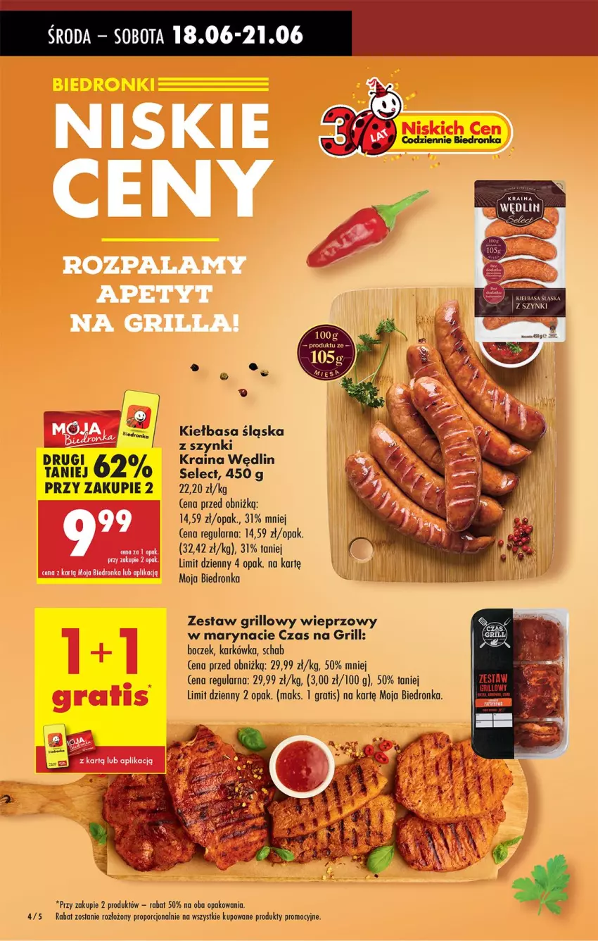 Gazetka promocyjna Biedronka - Od Środy - ważna 18.06 do 19.06.2025 - strona 6 - produkty: Boczek, Fa, Gra, Grill, Kiełbasa, Kiełbasa śląska, Por