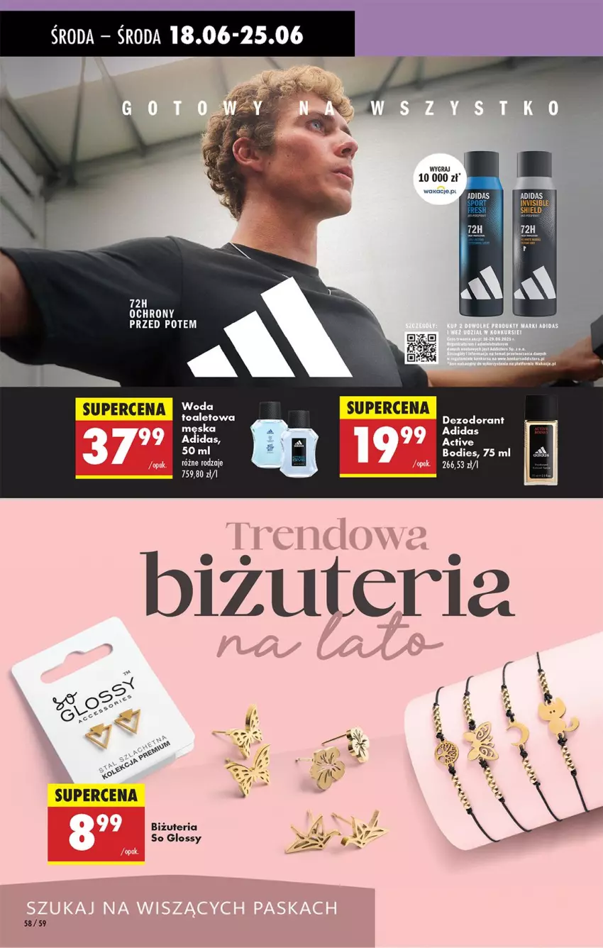 Gazetka promocyjna Biedronka - Od Środy - ważna 18.06 do 19.06.2025 - strona 64 - produkty: Adidas, Bizuteria, Dezodorant, Gra